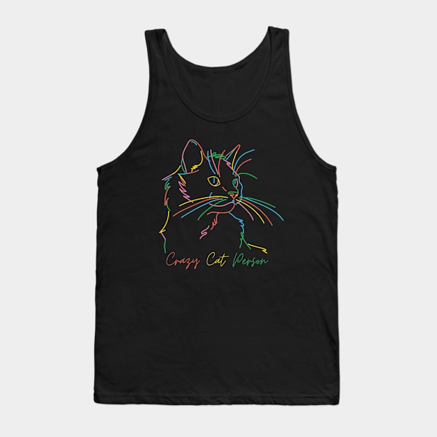 Crazy Cat Person Tank Top by Jackzon